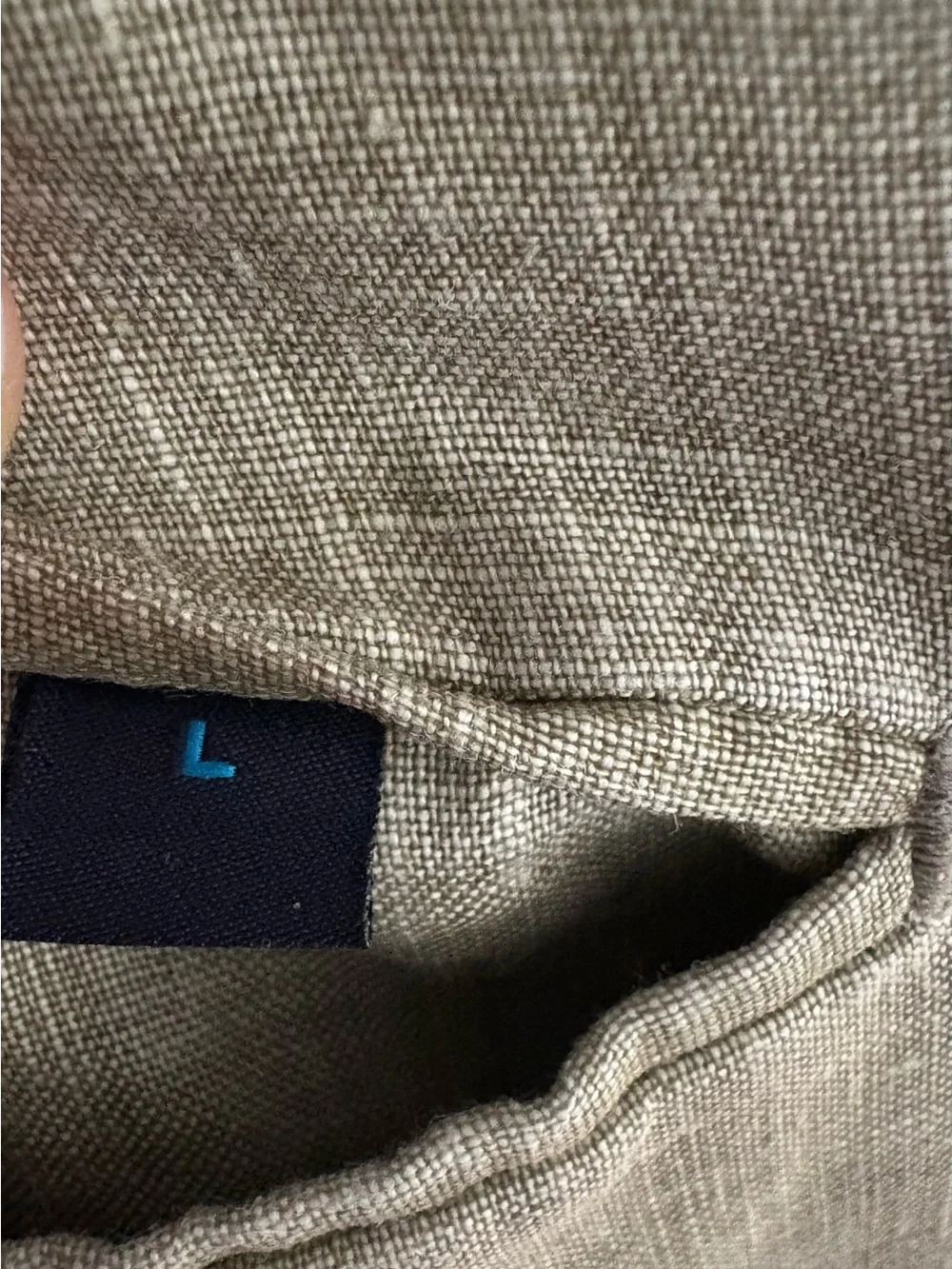 Material London 100% Linen Men's Beige/Khaki Sport Coat Two Button Blazer Sz:L
